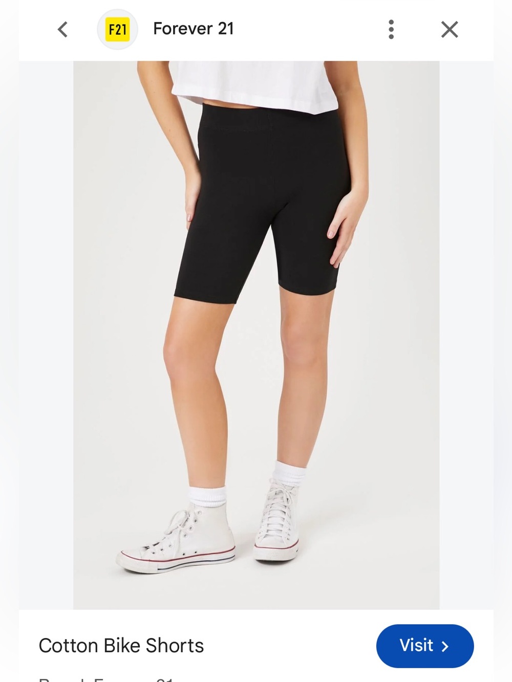 Forever 21 Black Cotton Bike Shorts 2pk